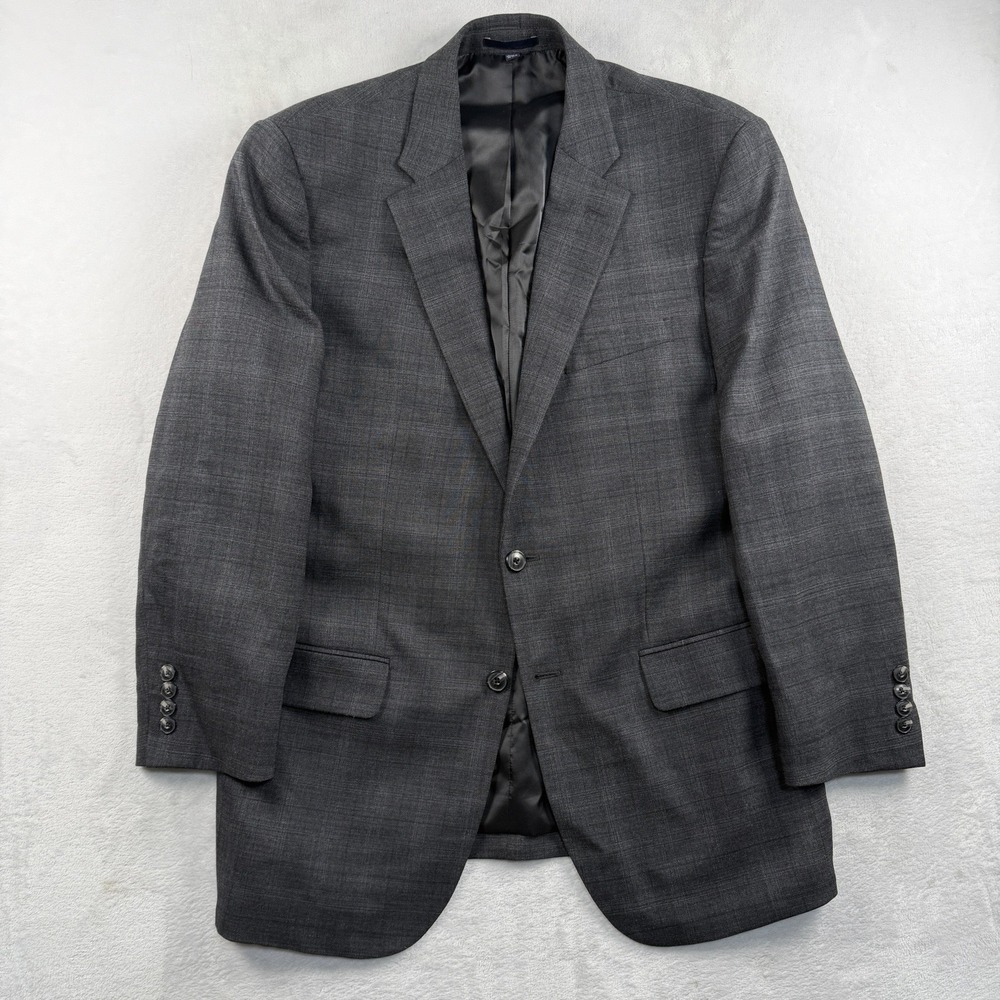 Jos A Bank 1905 2 Pc Suit Men 42S 36x28 Slim Fit Gray Plaid Wool Spandex Stretch - Picture 3 of 16